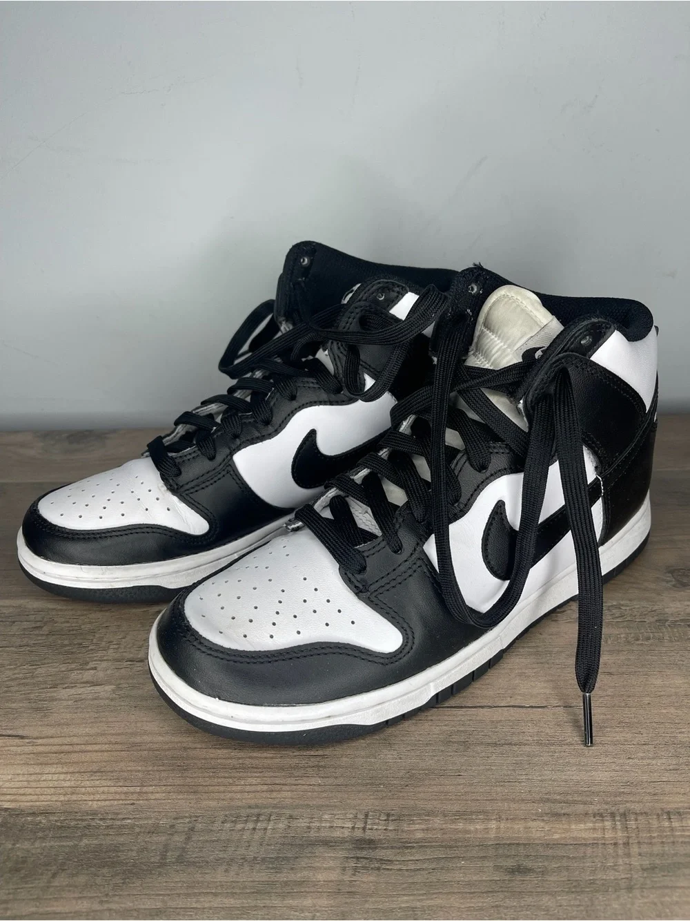 Nike Dunk panda high top sneakers tennis shoes black‎ white size 6.5